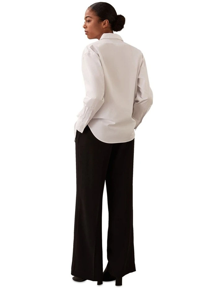 Stretch Poplin Relaxed Shirt in Brilliant White image 2