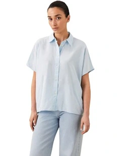 Short Sleeve Dolman Shirt in Blue