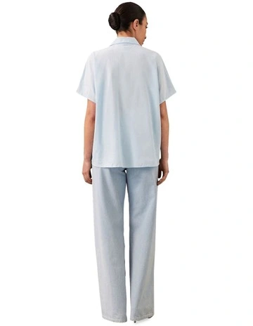 Short Sleeve Dolman Shirt in Blue