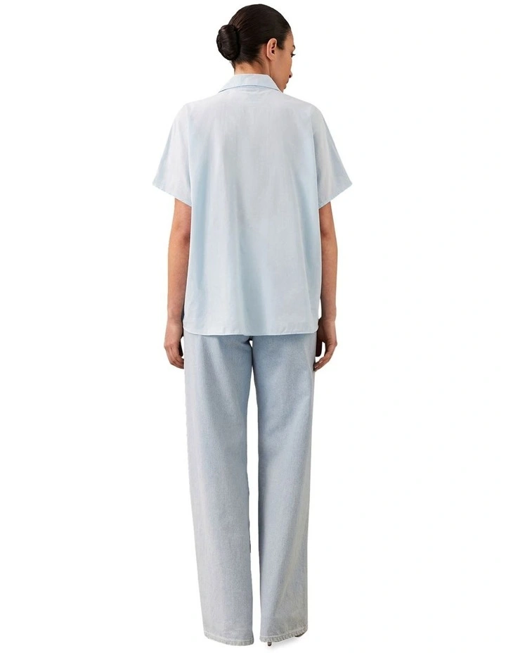Short Sleeve Dolman Shirt in Blue image 2