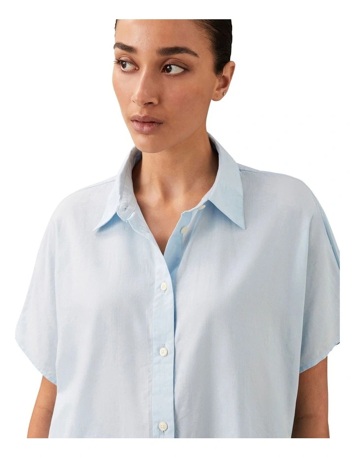 Short Sleeve Dolman Shirt in Blue image 3