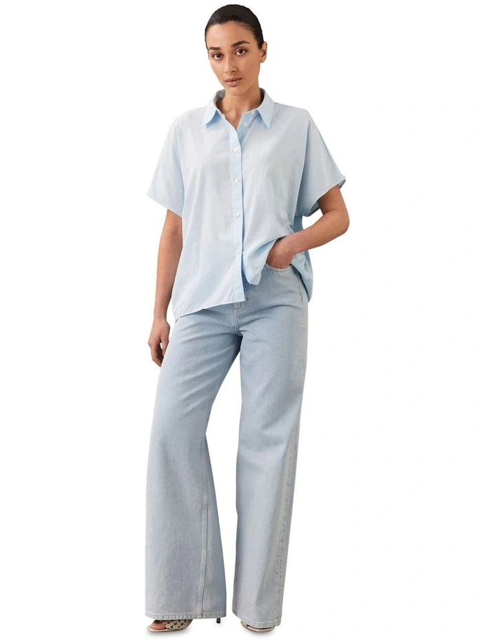 Short Sleeve Dolman Shirt in Blue image 4