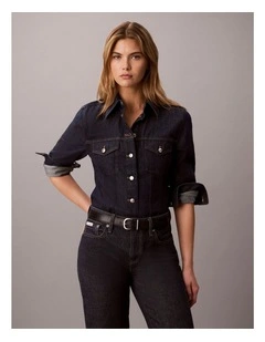 Denim Trucker Shirt in Iconic Indigo