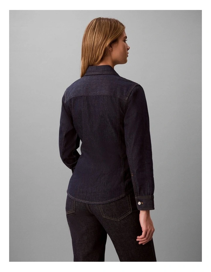 Denim Trucker Shirt in Iconic Indigo image 2