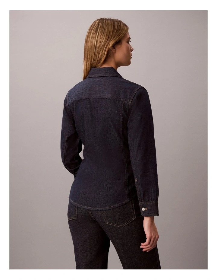 Denim Trucker Shirt in Iconic Indigo image 2