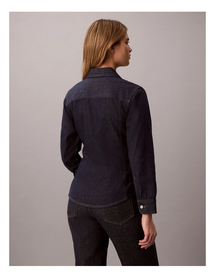 Denim Trucker Shirt in Iconic Indigo image 2