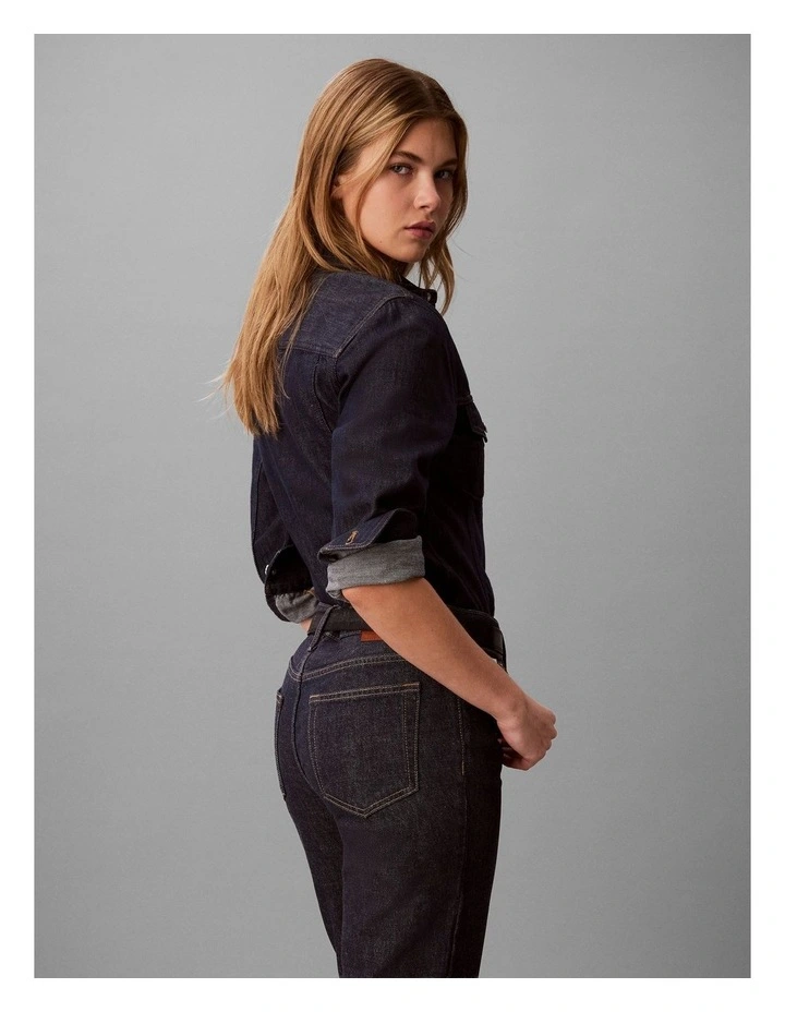 Denim Trucker Shirt in Iconic Indigo image 3