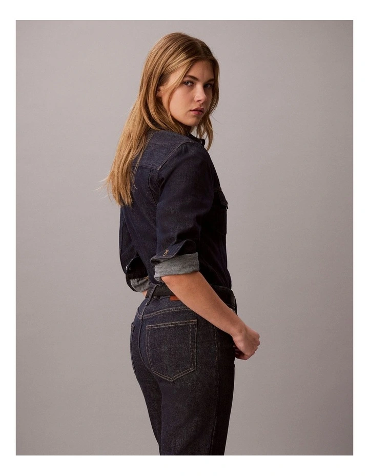 Denim Trucker Shirt in Iconic Indigo image 3