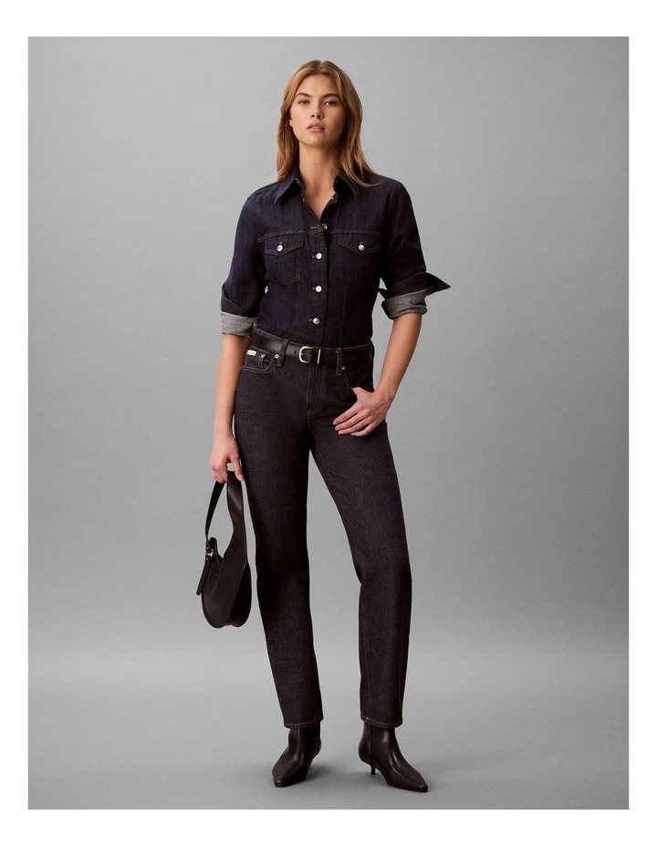 Denim Trucker Shirt in Iconic Indigo image 5
