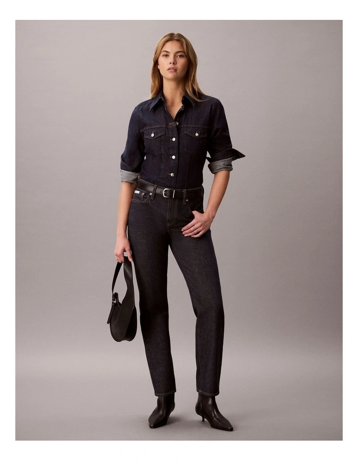 Denim Trucker Shirt in Iconic Indigo image 5