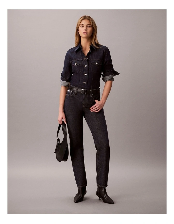 Denim Trucker Shirt in Iconic Indigo image 5