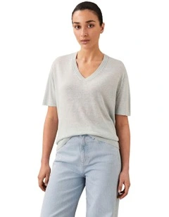 Lux Linen Top in Blue