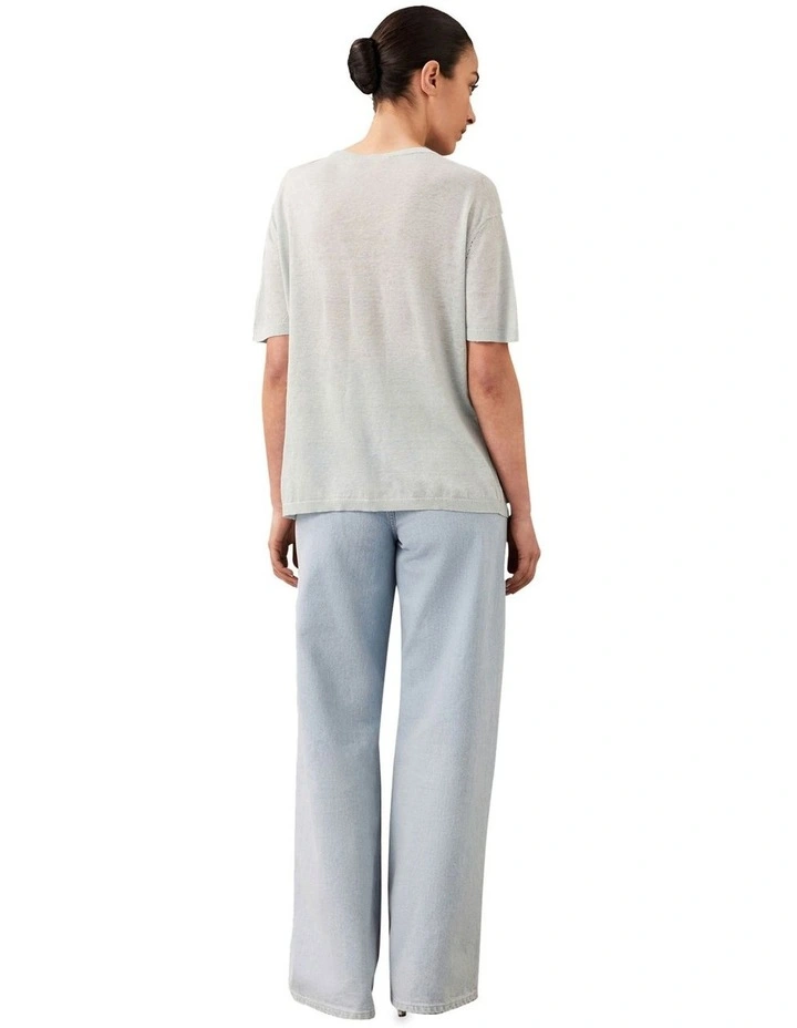 Lux Linen Top in Blue image 2