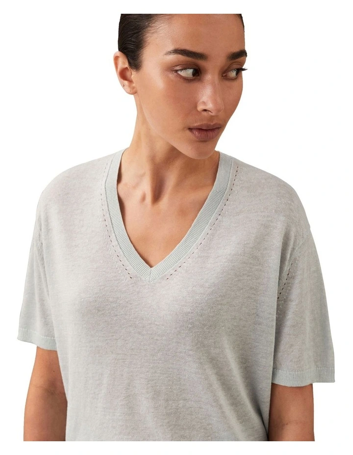 Lux Linen Top in Blue image 3