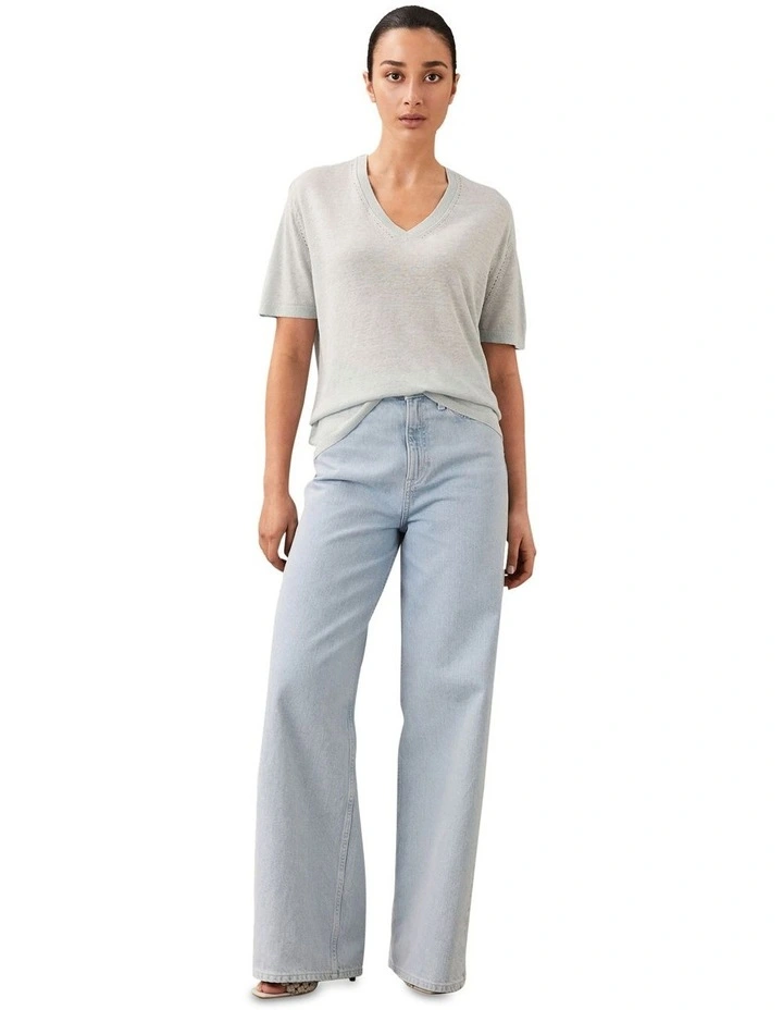 Lux Linen Top in Blue image 4