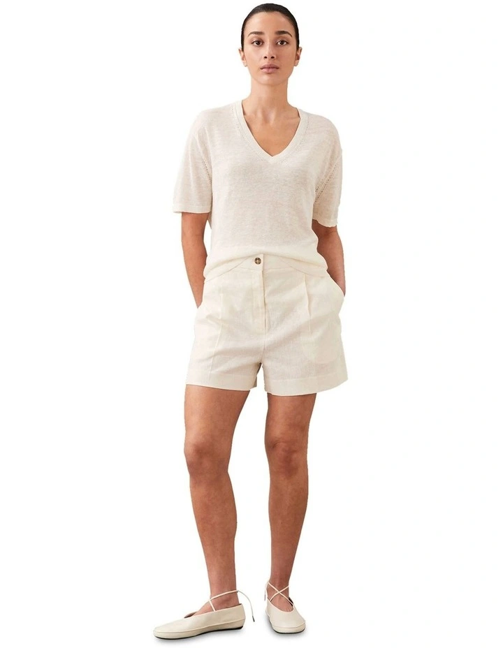 Lux Linen Top in Cream image 3