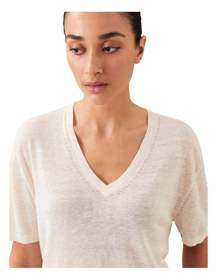 Lux Linen Top in Cream image 4