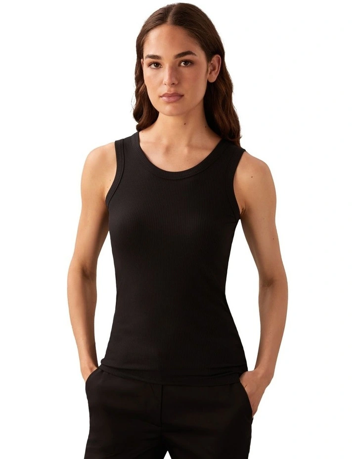 Modal Rib Tank in Black image 1
