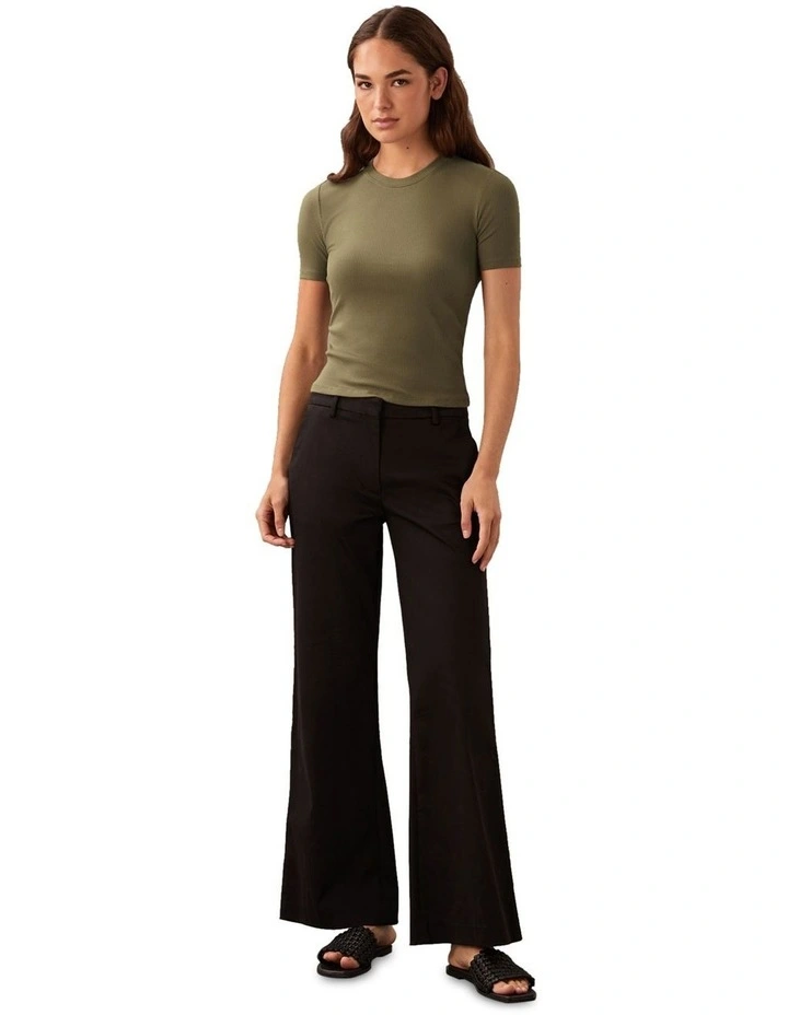 Modal Rib Tee in Green image 4