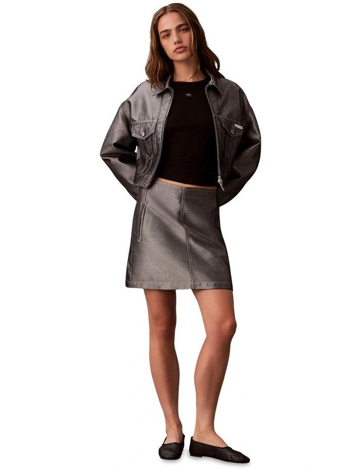 Woven Label Cotton Rib Tank in Black image 6