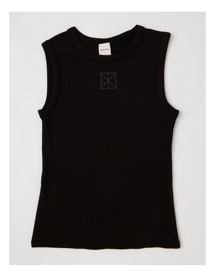 Refined Rib Short Sleeve Emblem Tank image 1