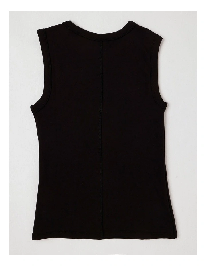 Refined Rib Short Sleeve Emblem Tank image 2