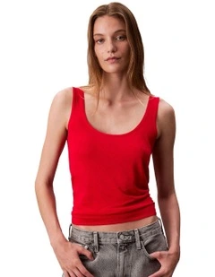 Fine Gauge Viscose Tank in Red