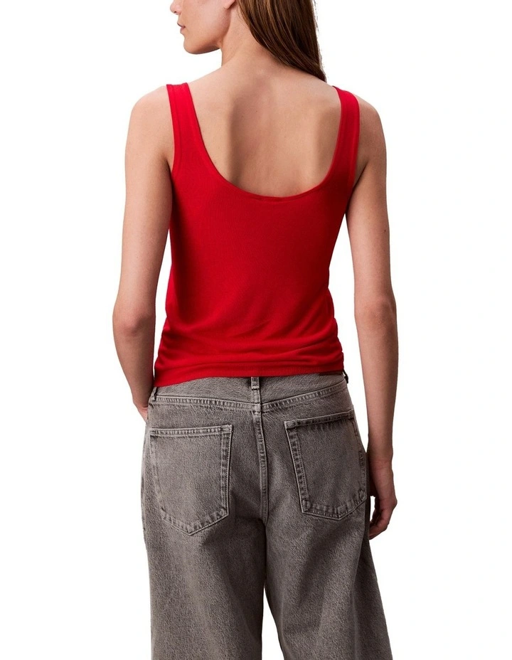 Fine Gauge Viscose Tank in Red image 2