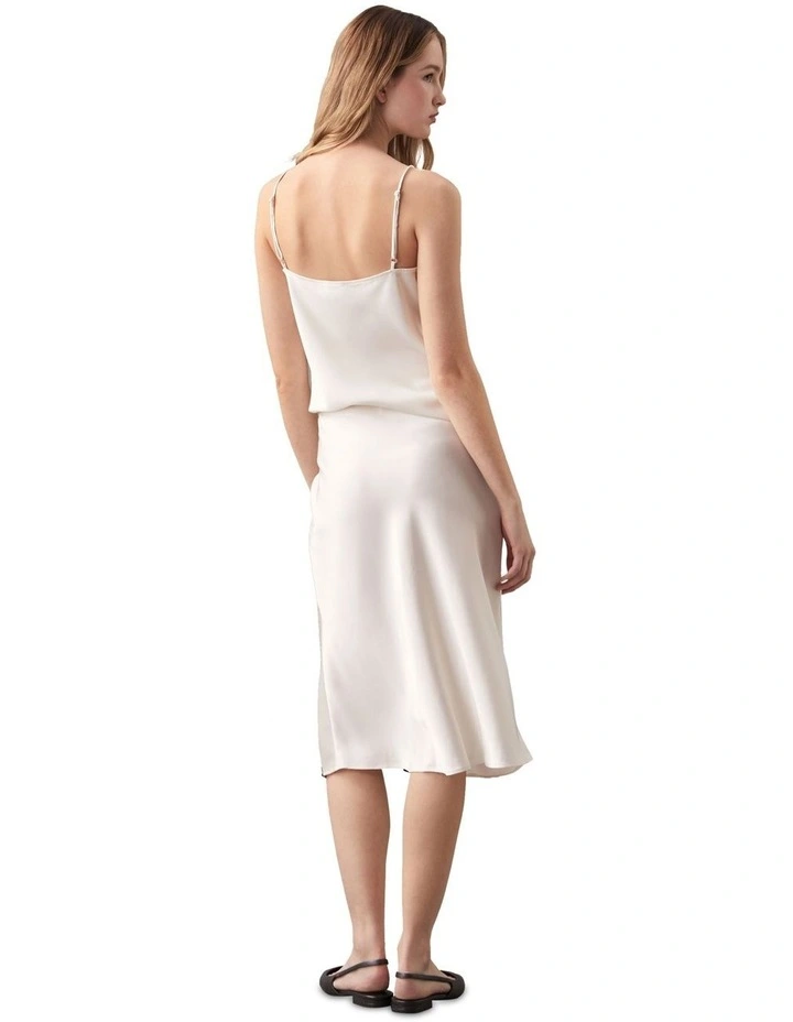 Matte Satin Cami With Lace in Cream image 2