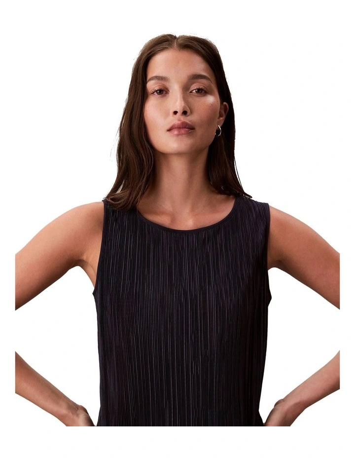 Plisse Tank in Blue image 6