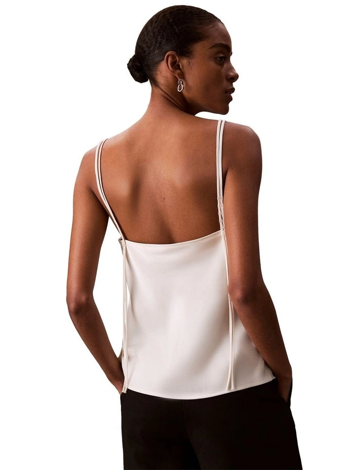 Matte Shine Button Detail Tank in Tofu image 2