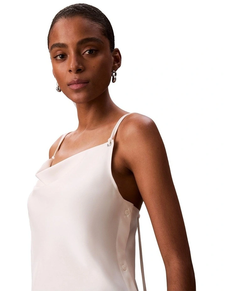 Matte Shine Button Detail Tank in Tofu image 3