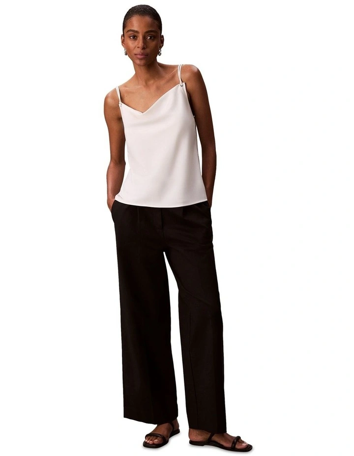 Matte Shine Button Detail Tank in Tofu image 4