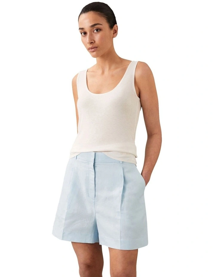 Fine Gauge Viscose Tank in Beige image 1