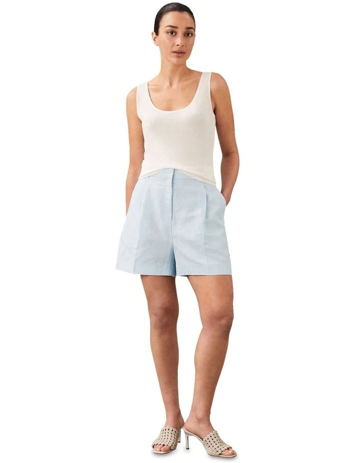 Fine Gauge Viscose Tank in Beige image 3