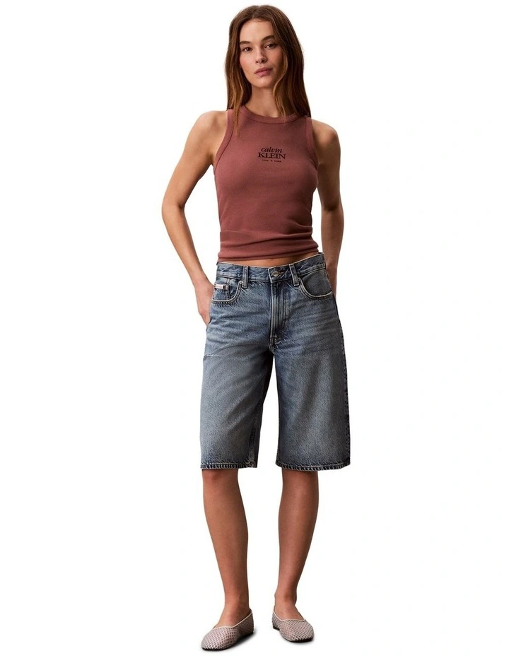 Cotton Rib Logo Tank in Sierra Brown image 5