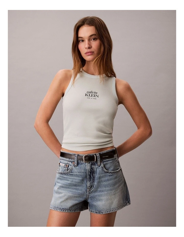 Logo Graphic Rib Tank Top in Pale Meadow image 1