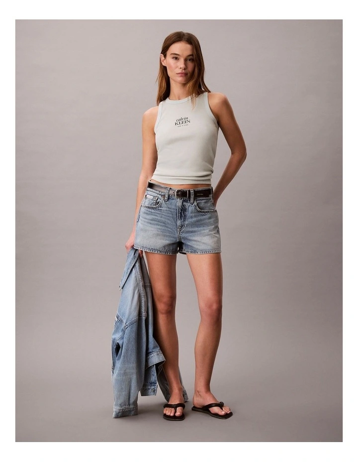 Logo Graphic Rib Tank Top in Pale Meadow image 4
