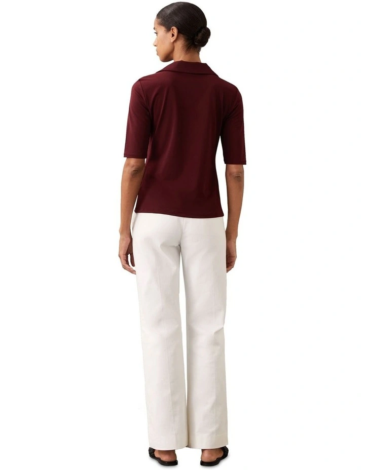 Crepe Jersey Polo in Red image 2