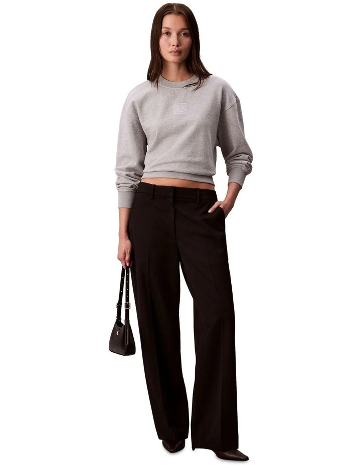 Long Sleeve Premium Terry Emblem Logo Crew in Grey image 5