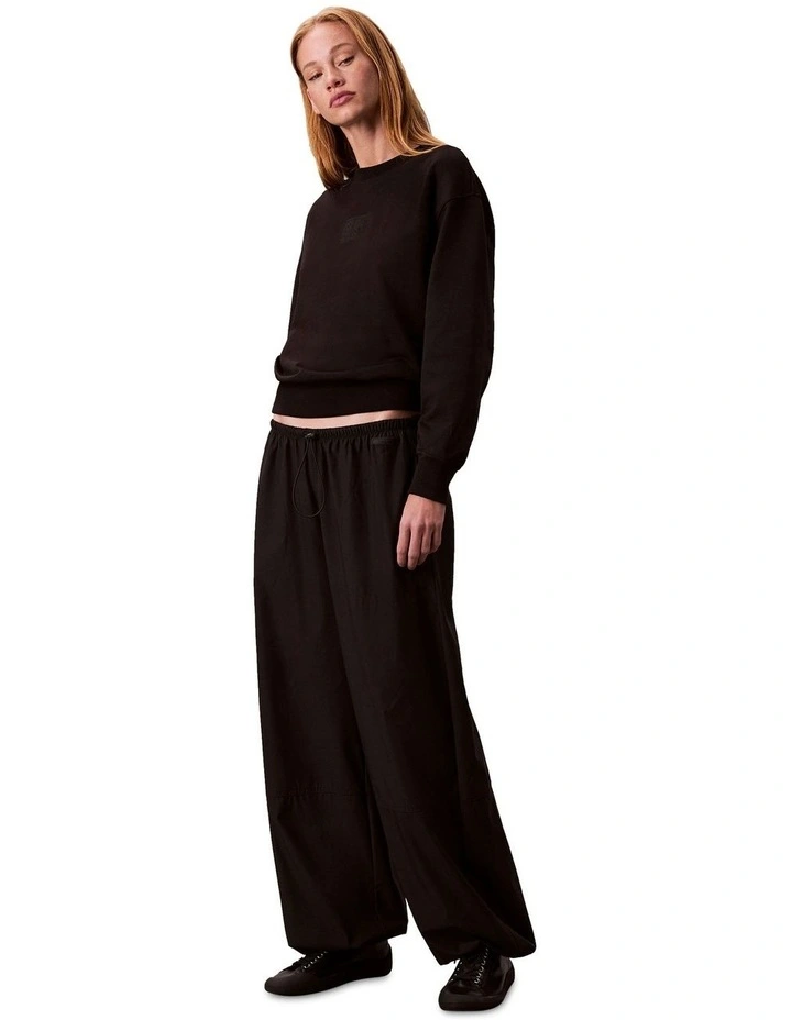 Long Sleeve Premium Terry Emblem Logo Crew in Black image 5