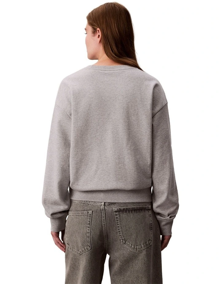 Monologo French Terry Relaxed Sweatshirt in Grey image 2