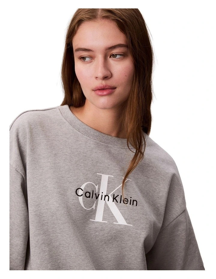 Monologo French Terry Relaxed Sweatshirt in Grey image 4