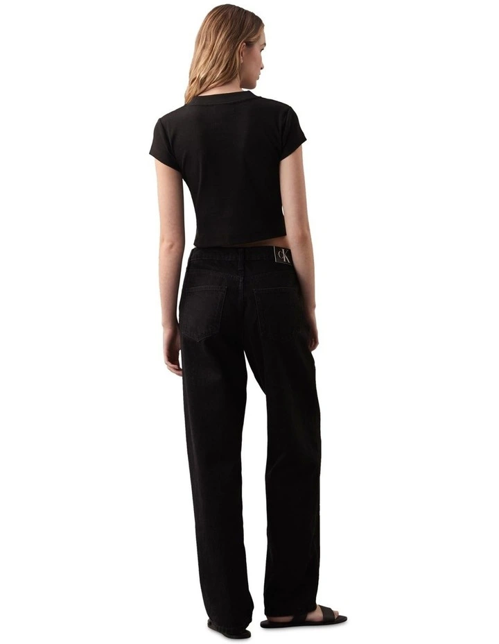 Ribbed Baby Tee in Black image 2