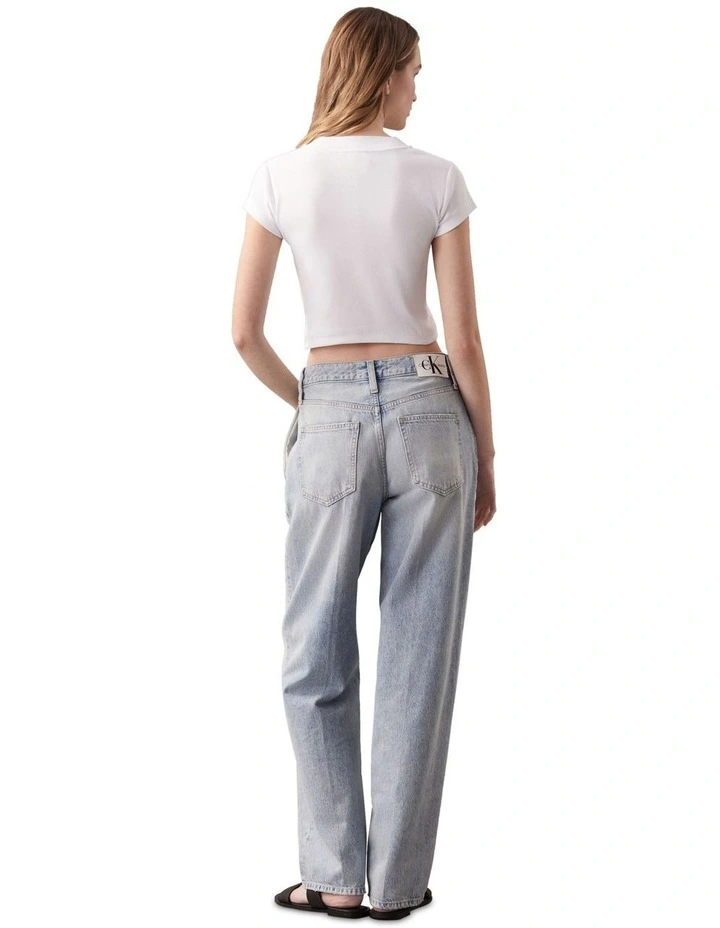 Ribbed Baby Tee in White image 2