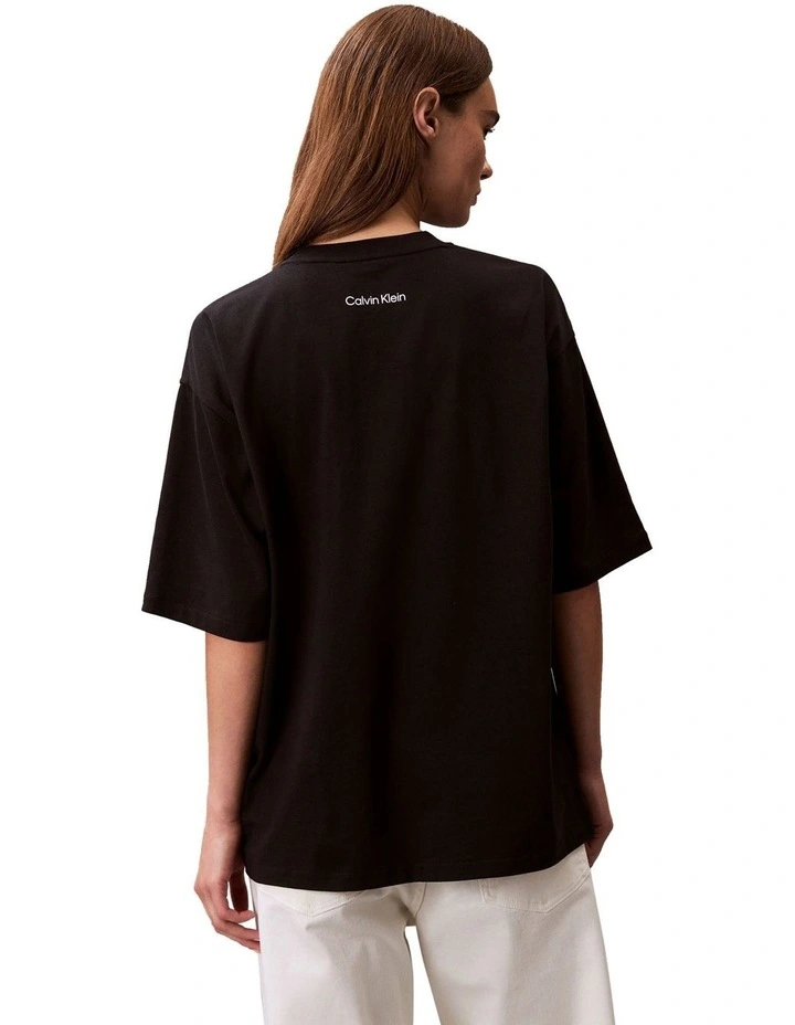 Oversized Bold Logo T-Shirt in Black image 2