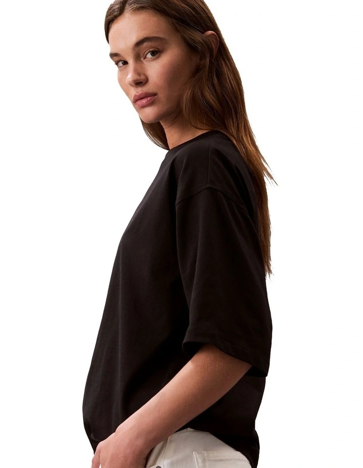 Oversized Bold Logo T-Shirt in Black image 3
