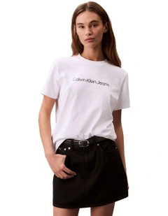 Institutional Logo Classic Tee in Brilliant White