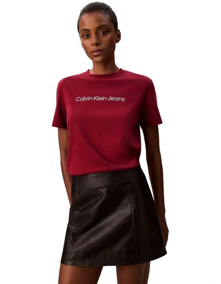 Institutional Logo Classic Tee in Magenta Jewel image 1