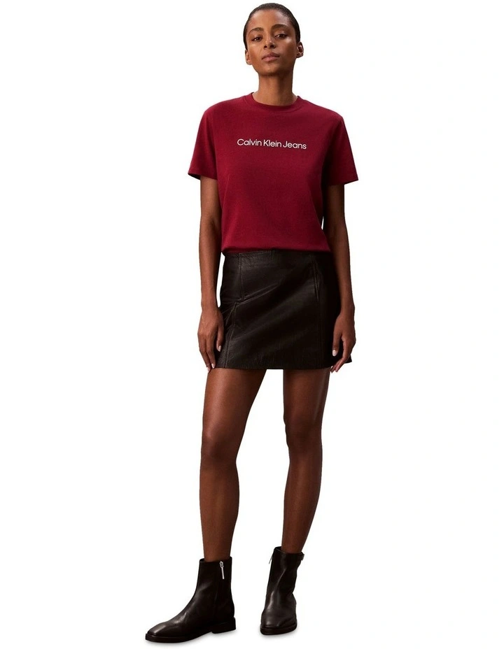 Institutional Logo Classic Tee in Magenta Jewel image 4